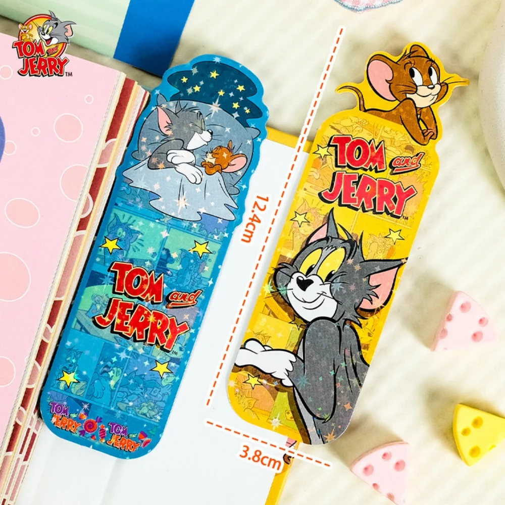Marcadores de página de oficina de biblioteca Tom y Jerry genuinos, marcapáginas de papel estético DIY, marcadores de página de lector de estudiantes, decoración para niñas