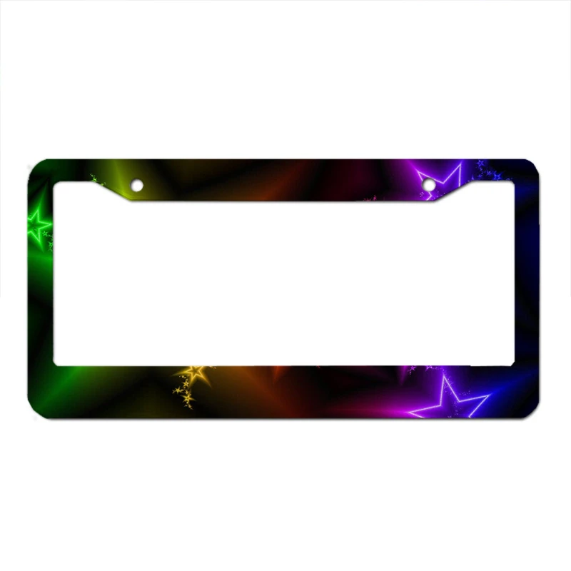 New Beautiful Colorful Laser Light Series Aluminum Alloy American Car License Plate Cover Car Decoration Customizable