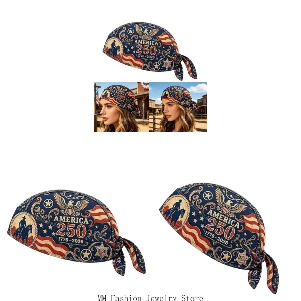 Printed Headwrap Cap with Patriotic for Daily Casual Outfits D0UB