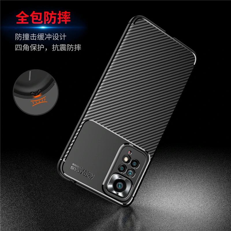 For Xiaomi Redmi Note 11 Pro Case Silicone Carbon Fiber For Redmi Note 10 Pro 10S 11S 11 Pro Case Fundas Soft Protective Cover