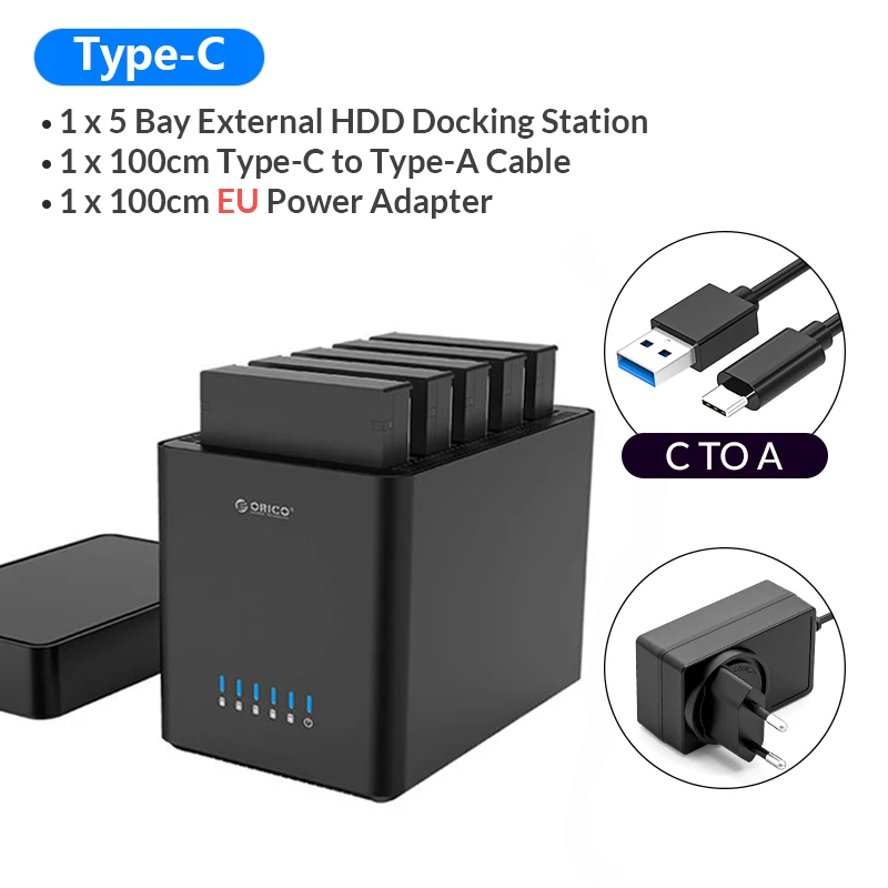 ORICO DS Series 5 Bay 3.5 Inch Type-C Hard Drive Enclosure