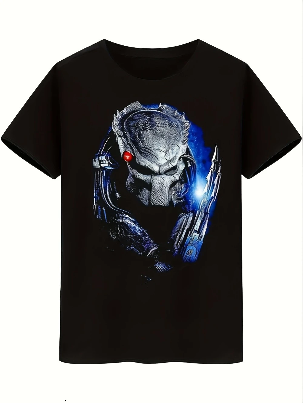 Unisex Alien VS Predator Avpie Pattern T-shirt, Black Sci-Fi Style  Couple Pure Cotton All-Season Streetwear Shirt