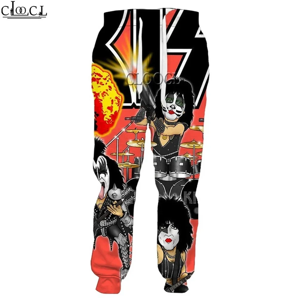 HX Kiss Band Trousers Hip Hop Rock Metal Band Fashion 3D Printed Casual Pants Sweatpants Jogging Mens Clothing DropShipping