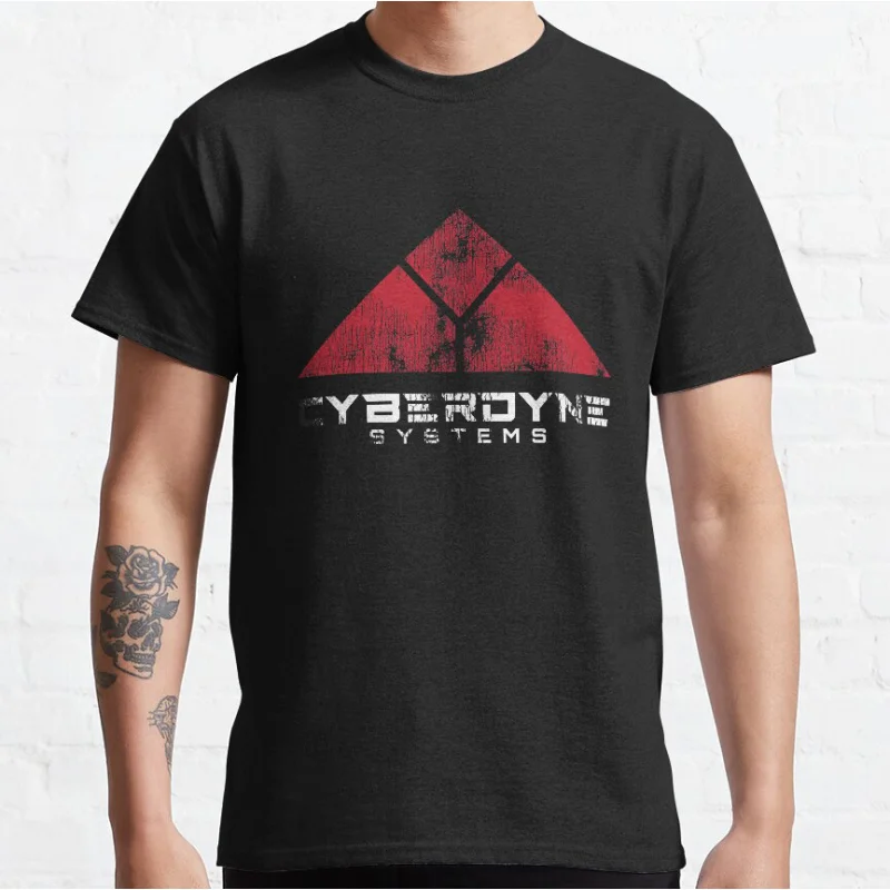 

Worn Cyberdyne Logo (Red) retro Cyberdyne Systems 90s Computer graphic t shirts 100% cotton large size tee Adult all size S-6XL