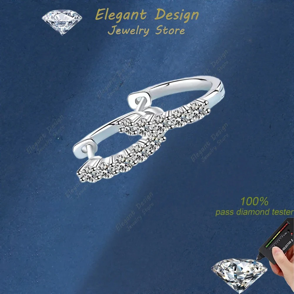 

Elegant Design 1ct Moissanite A Row Sparkling Diamond Hoop Earrings for Women, Ladys Platinum PT950 Earring Jewelry Wedding