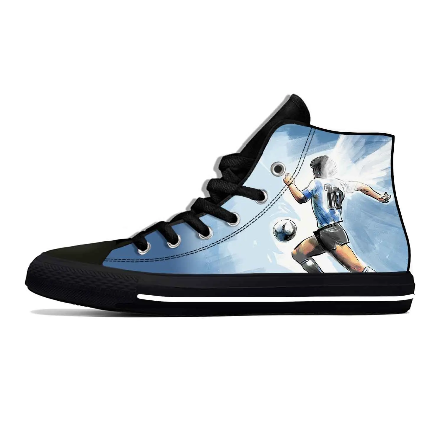 Hot Argentina Argentinan Football Soccer Maradona Casual Cloth Shoes High Top Lightweight Breathable 3D Print Men Women Sneakers