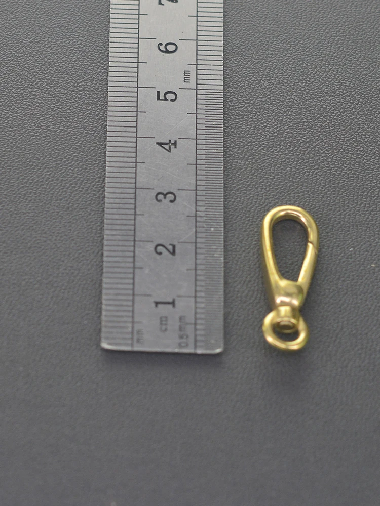2 pcs 28mm new design Korea mini small Solid brass drop Pocket Watch Swivel Clip Chain spring Snap Hook Buckle  DIY view 5