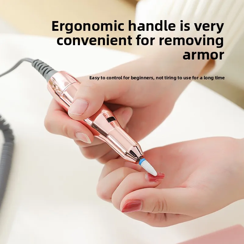 Rechargeable Electric Nail Drill File 35000RPM 6-Speed Adjustable Portable E-file for Acrylic Gel Polish Removal No Heat