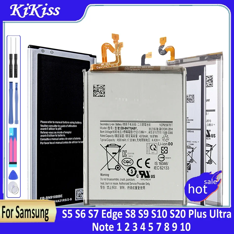 Battery For Samsung Galaxy Note 1 2 3 4 5 7 8 9 10/S5 S6 S7 Edge S8 S9 S10 S20 Plus Ultra G930 G930F/A N910 G900F G920F G935F