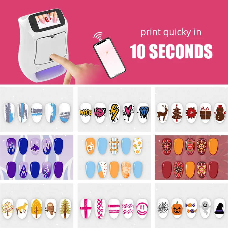 3D Portable Automatic Manicure DIY Nail Print Art Designs Machine Polish WiF Digital Auto Nail Printer Nail Painting Machine