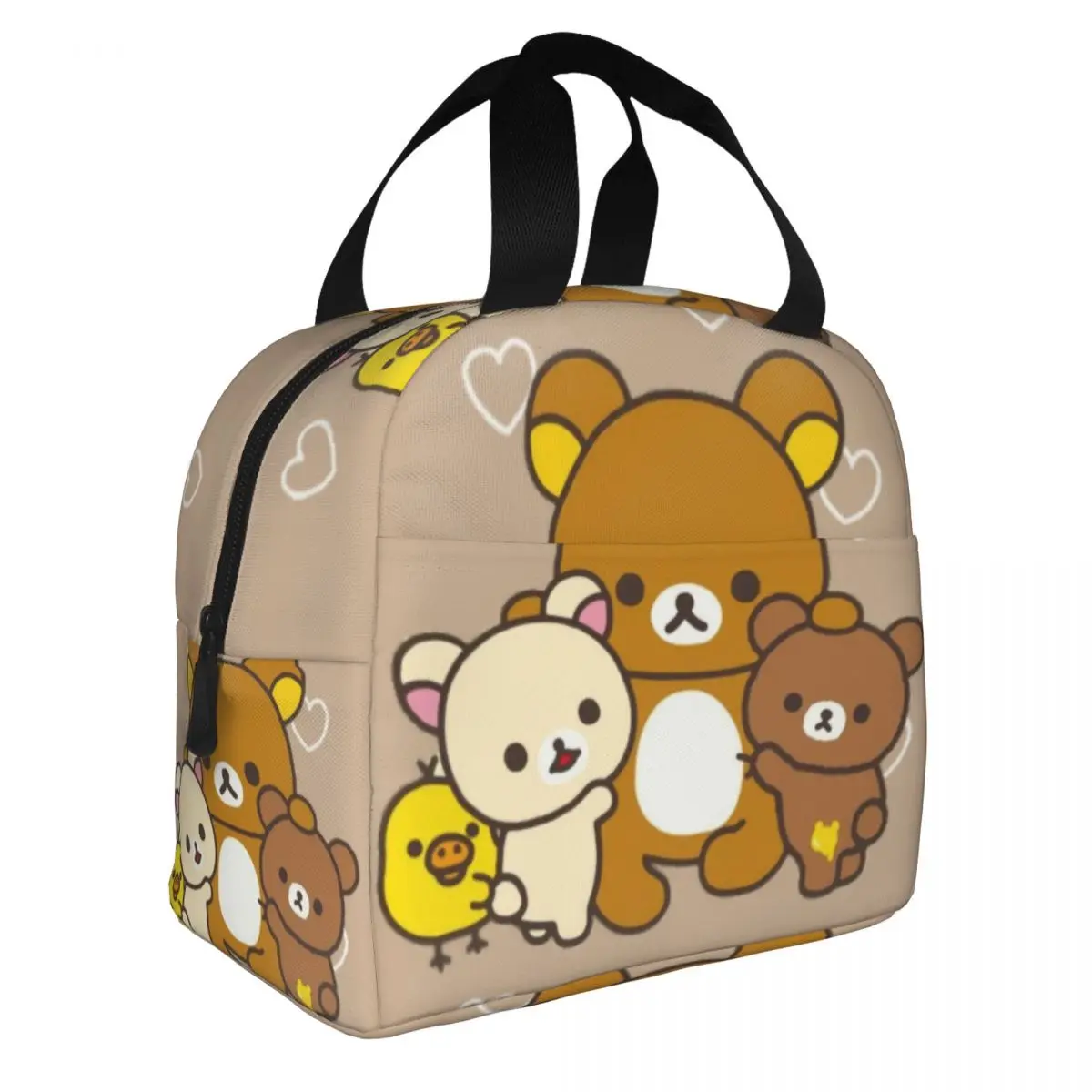 Bolsa de almuerzo aislante con diseño Rilakkuma para pícnic al aire libre, personajes de dibujos animados, refrigerador impermeable, caja térmica