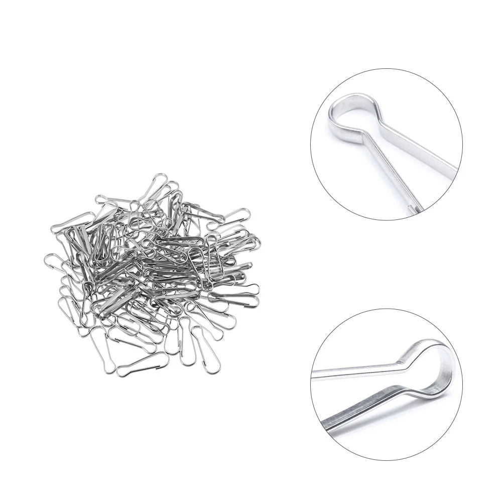 30 Pcs Hooks Stainless Steel Keychain Lanyards Metal Clips for Hanging Mini Silver Flag Poles