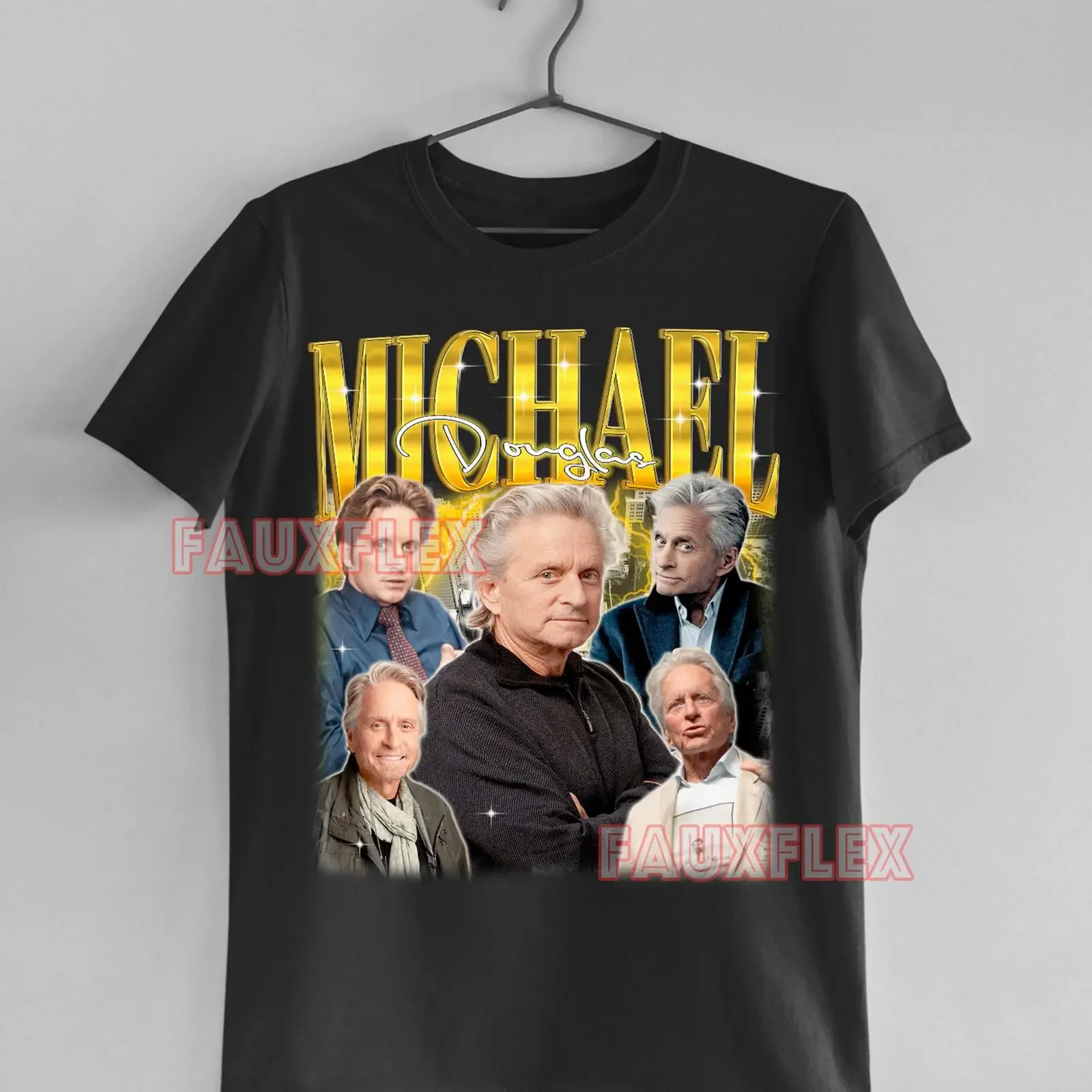Vintage Michael Douglas T Shirt Retro Actor Fan Classic Movie Star Casual Merch for Fans vintage Washed Slightly Breathable