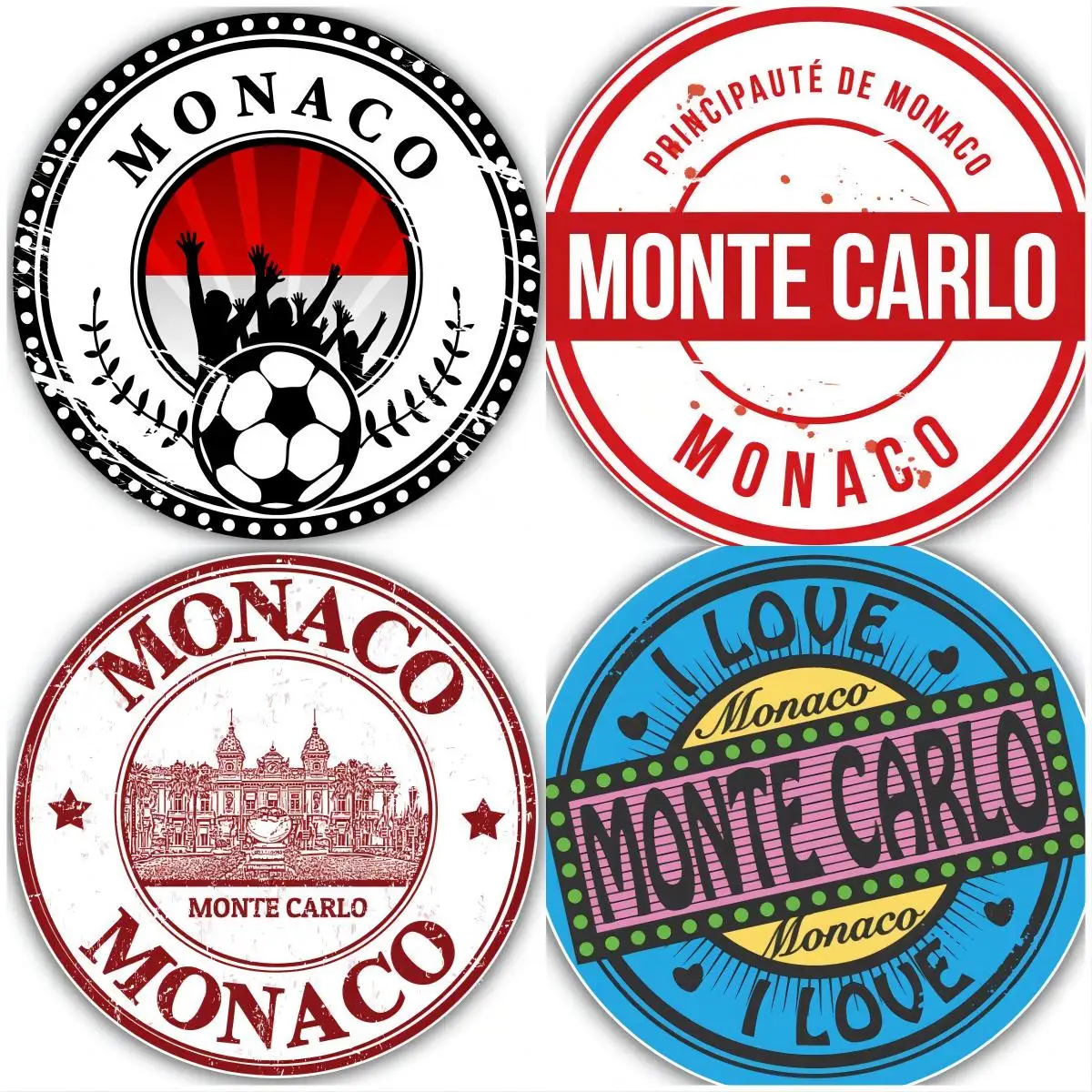 I Love Monte Carlo Monaco Travel Label Car Bumper Stickers Decal Automotive Sticker Cover Scratches