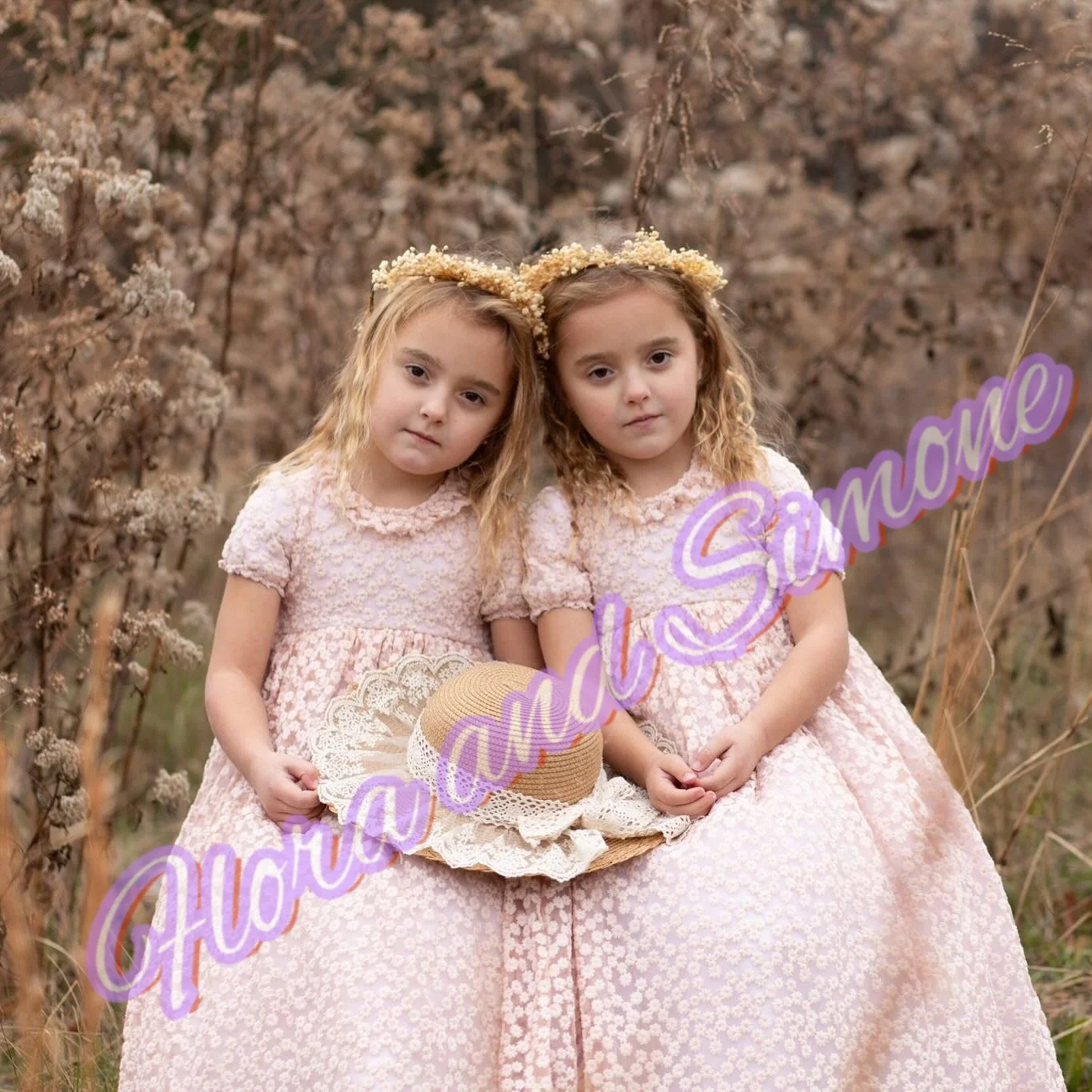 Customized Pink  puff sleeves lace Elegant Flower Girl Dress for Wedding Ceremonies Formal Receptions Holiday Celebrations