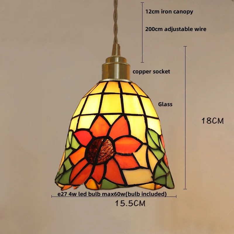 IWHD Colorful E27 LED Pendant Lamp Study Balcony Copper Home Decor Dining Room Lights Vintage Loft Glass Kitchen Light Fixture