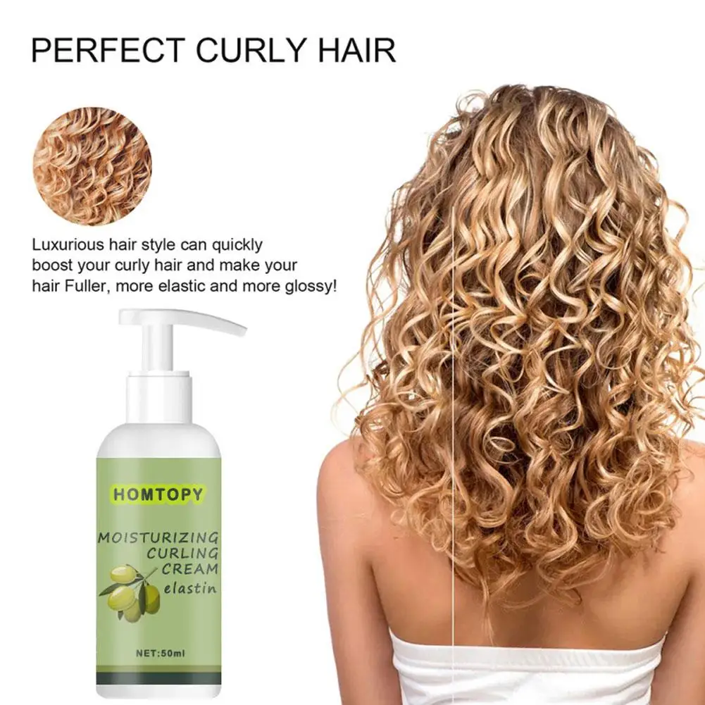 50ml Hair Volumizing Cream Volume Lift Styling Cream Defining Hair Hair Curly Elastin Curl Nourishing Hair Conditioner Care U8C1