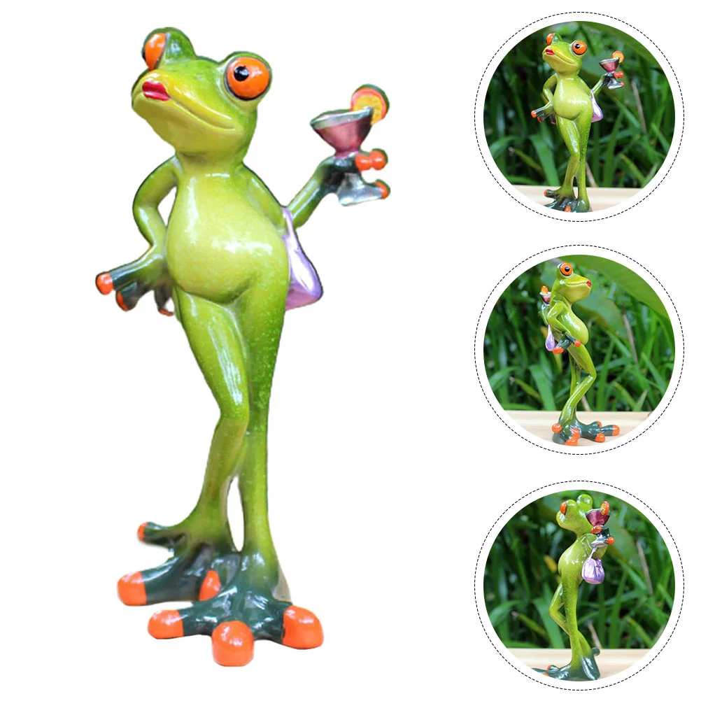 

Chaste Frog Resin Figurine Desktop Ornament Outdoor Decor Statue Decoration Decorative Toys