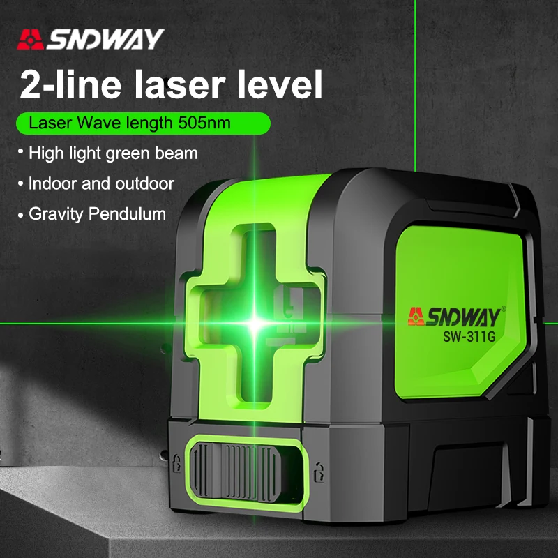 SNDWAY Laser Level Green Beams Laser Horizontal & Vertical Cross-Line Self-leveling Laser LevelerMagnetic Base