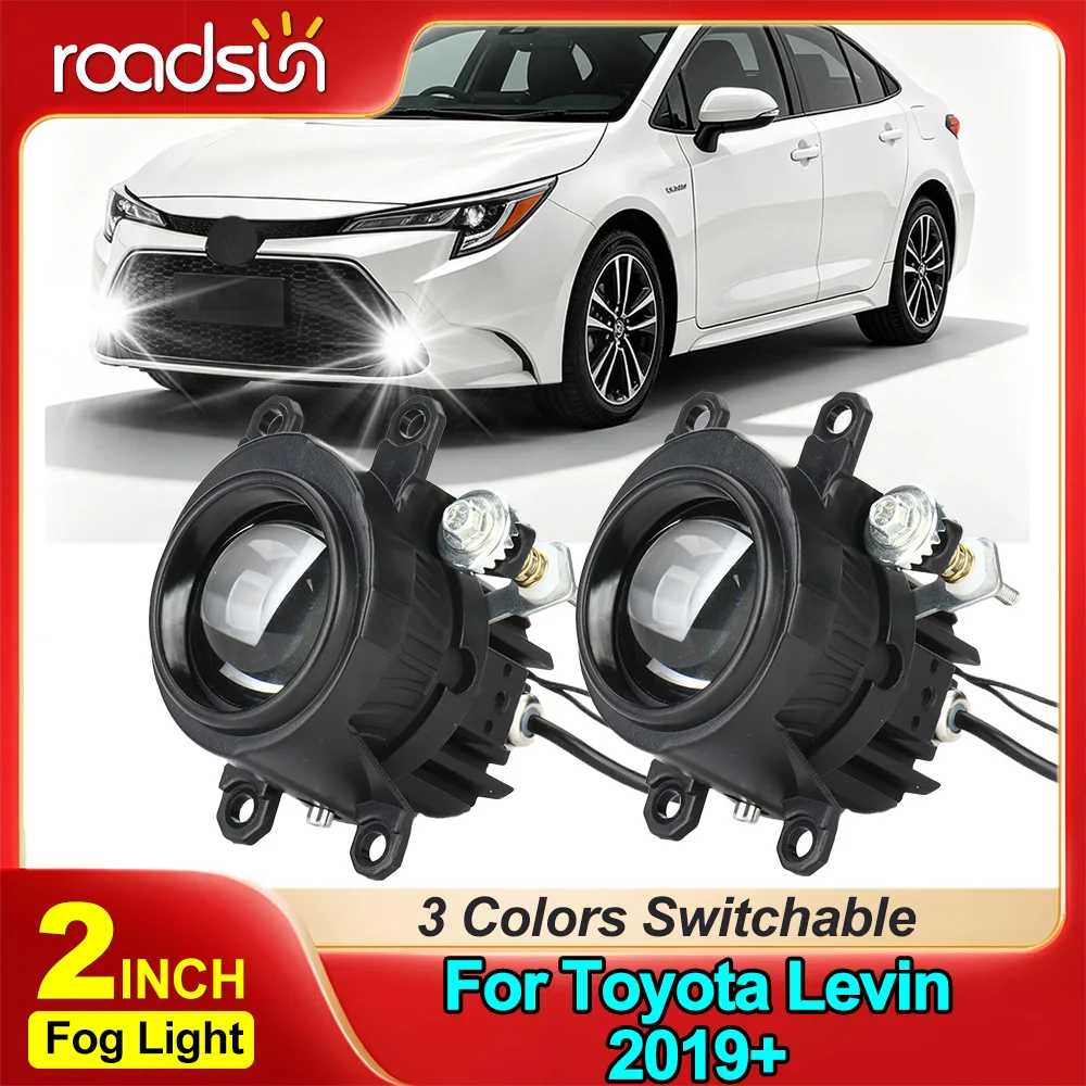 2 Inch Bi LED Projector Lenses Fog Light Bulbs 3000K 4300K 6000K Auto Lamp 180W Angel Eyes Car Light Kit For Toyota Levin 2019+