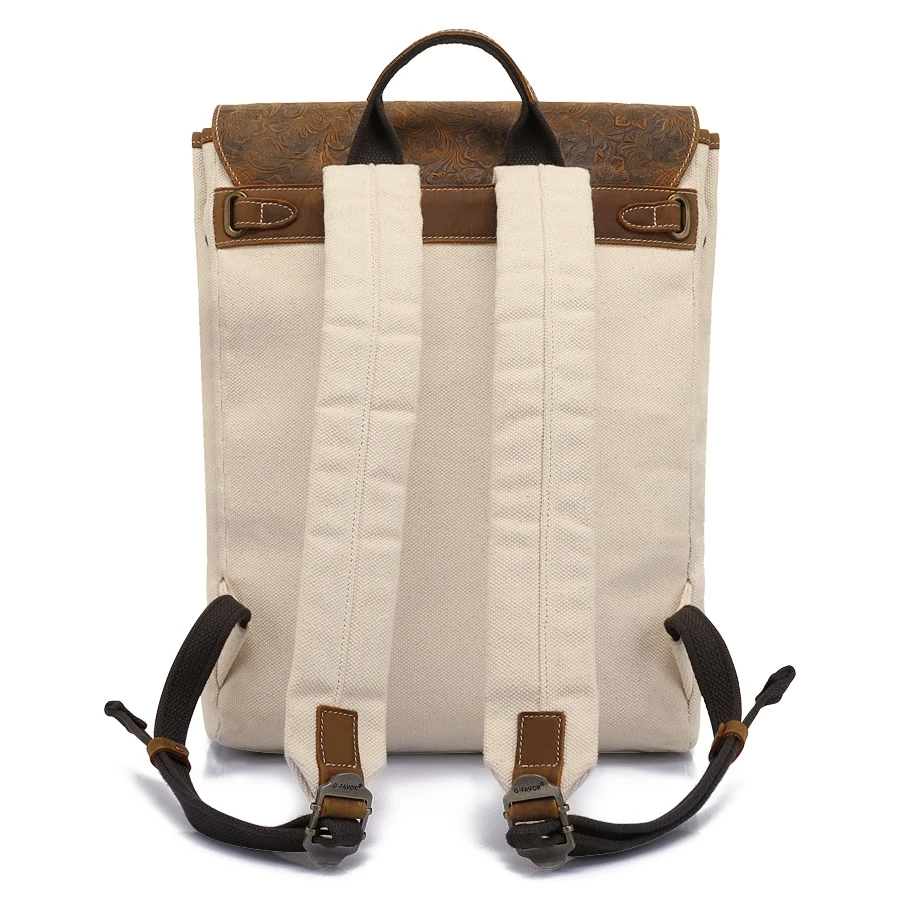 High Quality Canvas Women Backpack Slim 15.6 Laptop Shoulder Bag Lady Handbag Travel Outdoor Rucksack College Student Schoolbag