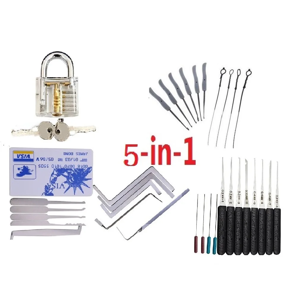 

Mini Lock Pick Set Hide in Card, Pocket Portable Locksmith Tool 5piece Broken Key Extractor Kit Lock Removal Tool Set