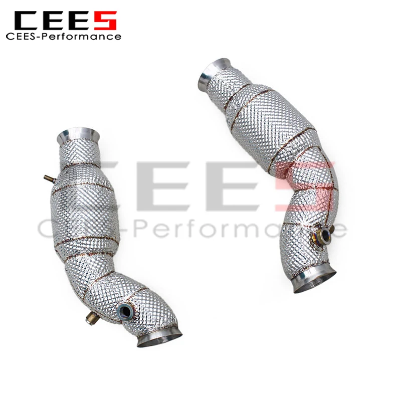 CEES con tubos de bajada de escape catalizador para Lamborghini Gallardo 5.0L 2004+ Sistema de tubos de escape de bajante de acero inoxidable