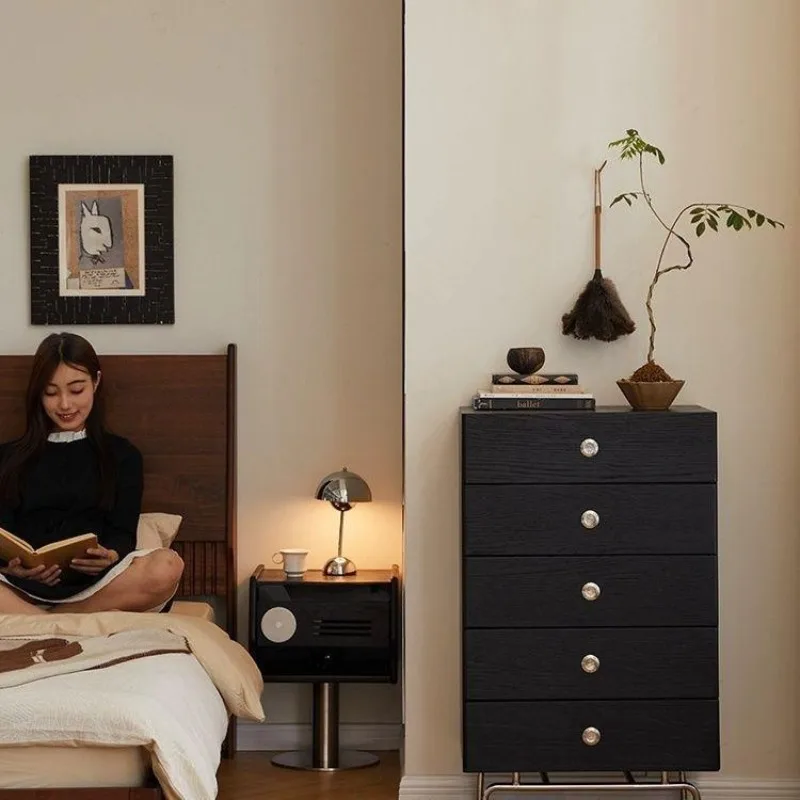 Solid wood American retro bedroom eight bucket bedside locker antique storage living room storage side TV cabinet chest