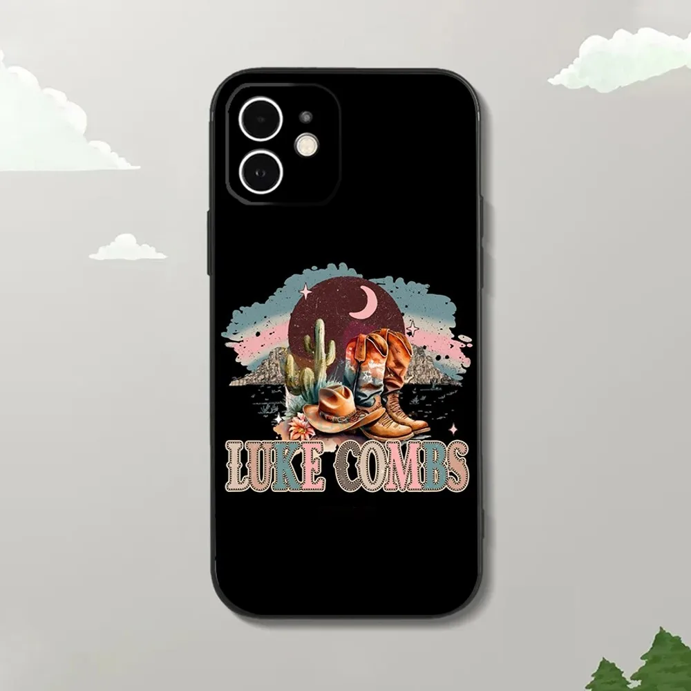 Zanger L-Luke C-Kammen Telefoonhoesje voor iPhone 15,14,13,12 Mini 11 Pro XR,X,XS,MAX 7,8 Plus Siliconen Cover Zacht Zwart