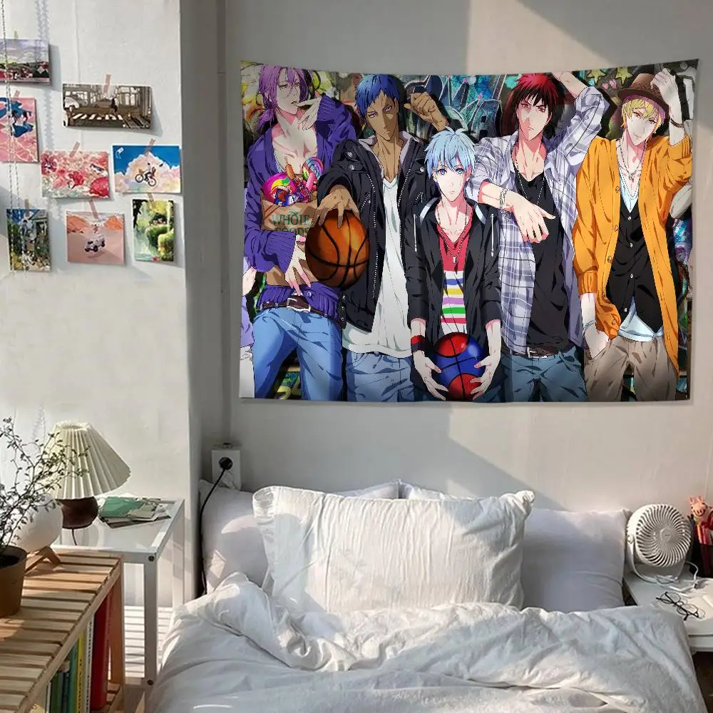 

Kuroko No Basket Cartoon Tapestry Hippie Flower Wall Carpets Dorm Decor Art Home Decor