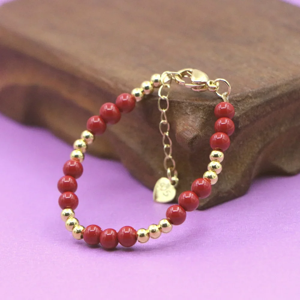 Lovely Red Bracelet Baby Girls Lobster Clasp Pearl Beads Accessories Girls Yoga Christmas Wedding Gift Jewelry Charm Fashion