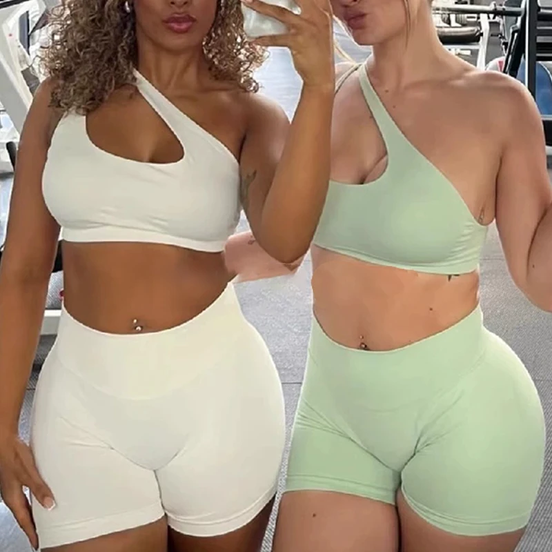 Fitness Sports Bra Women Clothes Padded Yoga Bra Backless Gym Crop Top Seamless Workout Bras Fitness Single Strap Yoga Tops