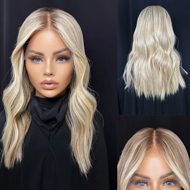 European Virgin Hair Human Hair Wigs Golden Blonde Honey Highlights 13x6 Lace Front Wig Cheap Wigs on Sale Clearance Full Lace