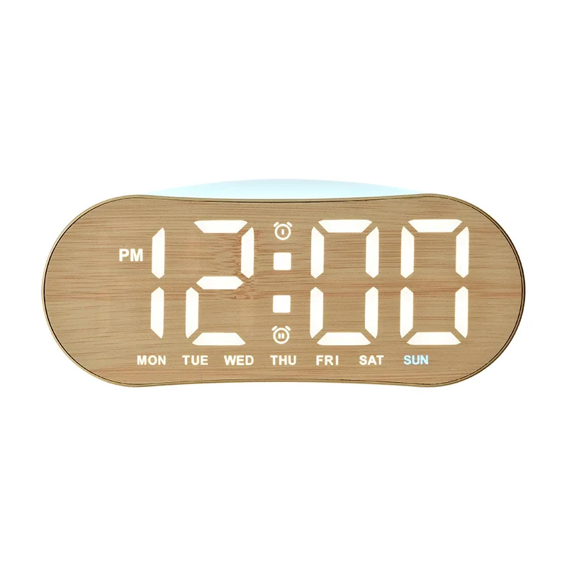 LED digitale wekker temperatuur week datumweergave 2 alarmen elektronische snooze tafelklok met omgevingslicht 12/24 uur