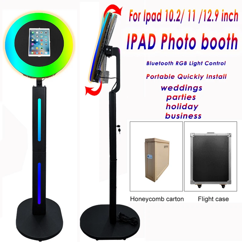 Business Ipad Photo Booth For Ipad 10.2in 11in 12.9in Bluetooth RGB Light Portable Selfie Machine Photo Booth For Wedding Party