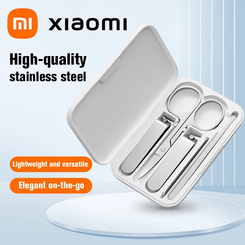 Xiaomi Mijia 420 Stainless Steel Nail Clippers 5 in 1 Pedicure Care Trimmer Portable Nail File with Anti-splash Storage Shell