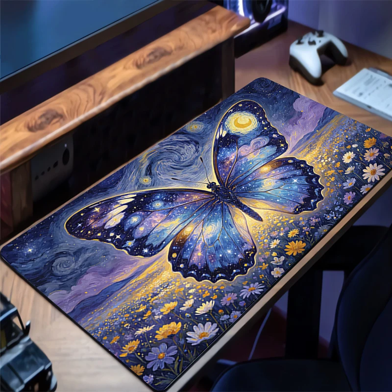 Tablet Accessories For Gaming - XXL Mouse Pad Butterfly Abstract Oil