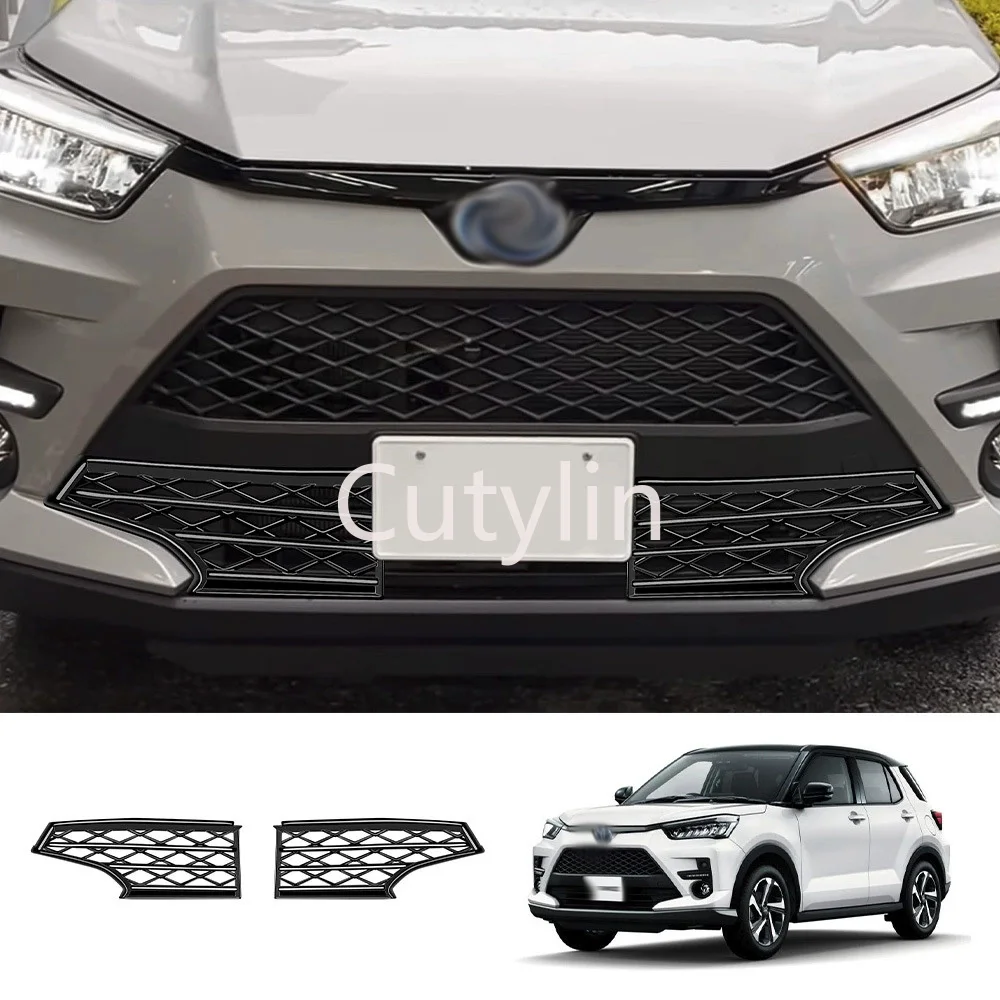 

For Toyota Raize Hybrid Z 2020 2021 2022 ABS Black Front Bumper Grid mesh Grill Grille Part Car front Body Cover Trim