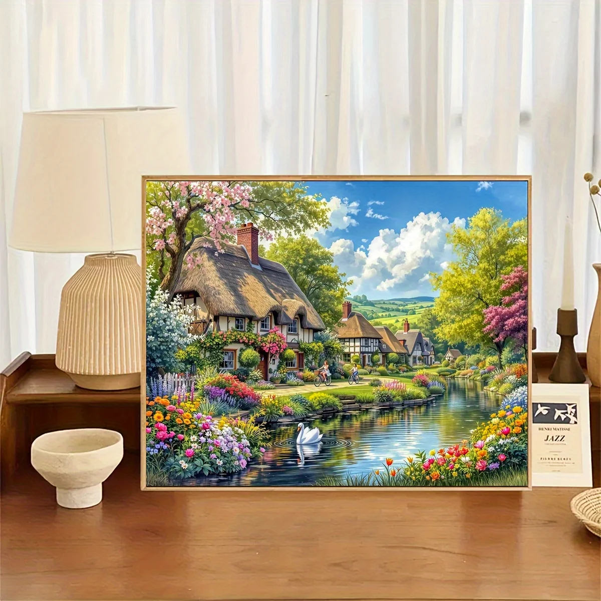 

500/1000/1200/2000PCS Puzzles for Adults Spring Flower Town,Jigsaw Puzzles Brain Challenge Game Gift Home Decor
