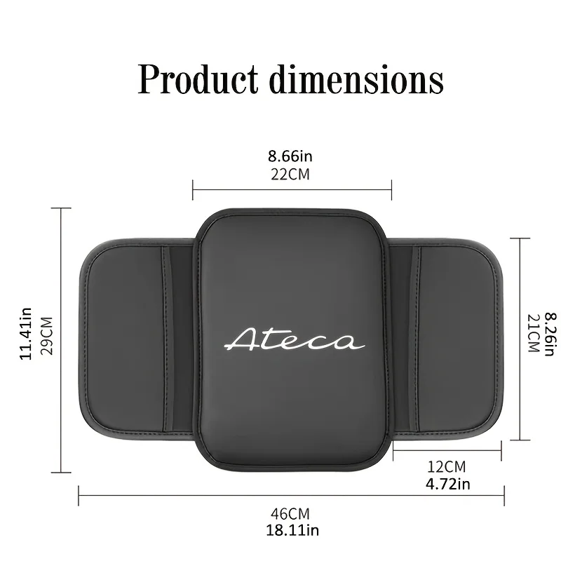 Mii Ateca VZ VZ5 logo car leather armrest covers, car center console pads, armrest box heightening pads