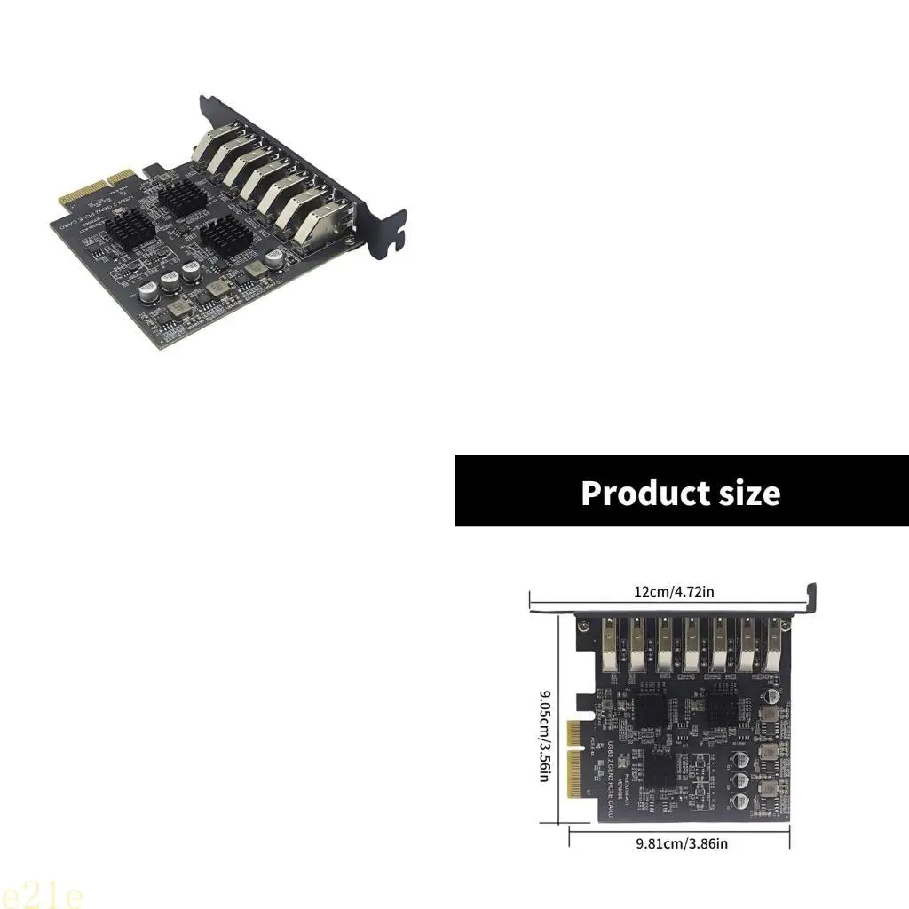 

E21E Upgrades Computer with a 7 Port USB 3.2 High Throughput PCIe Expansion Card Fast Charging Support Accessory