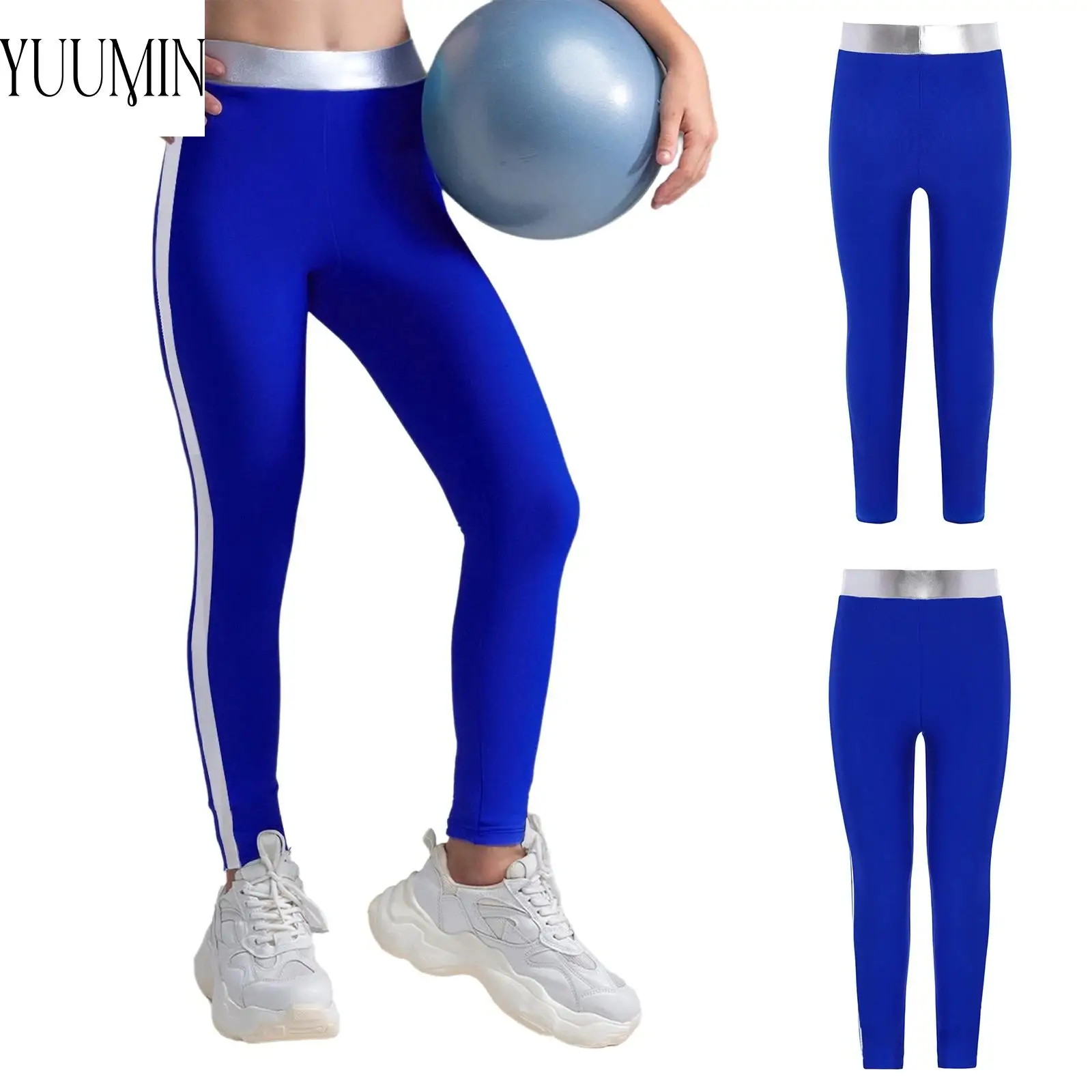 

Quick-drying Figure Ice Skating Pants Gymnastics Yoga Workout Cycling Exercise Girls Pants Kids Soft Elastic Waistband Leggings