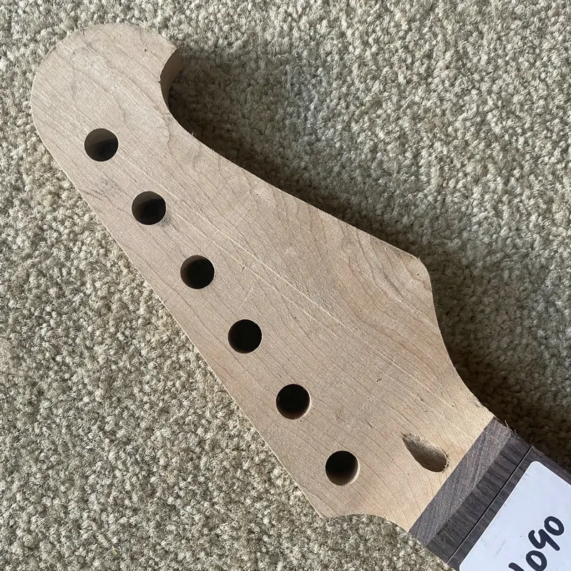 JN090 Custom Order 6 String Electric Guitar Neck with Cracks Semi Finishing No Frets DIY Replace Items Right Hand Tremolo ST