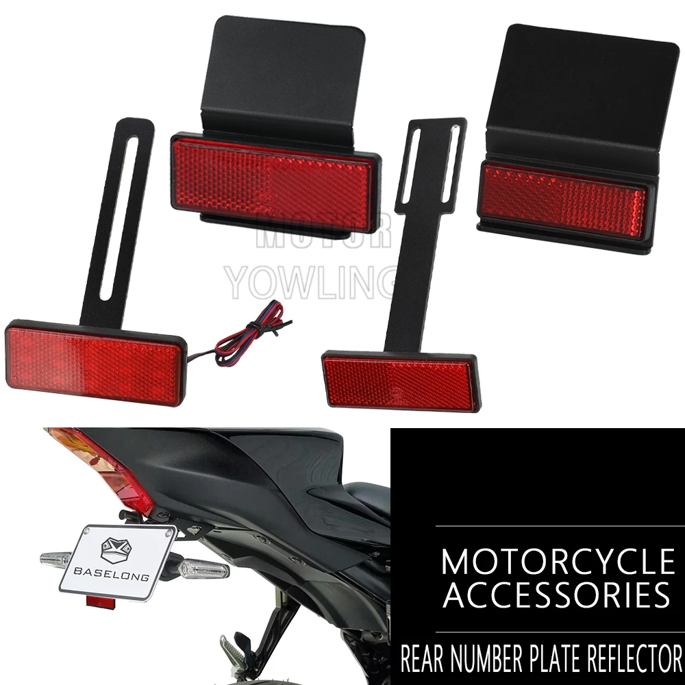 Motorrad-Kennzeichenhalter-Teile, Verlängerter Rückstrahler, LED-Nummernschild-Reflektor, Kennzeichenhalterung, Zubehörteile
