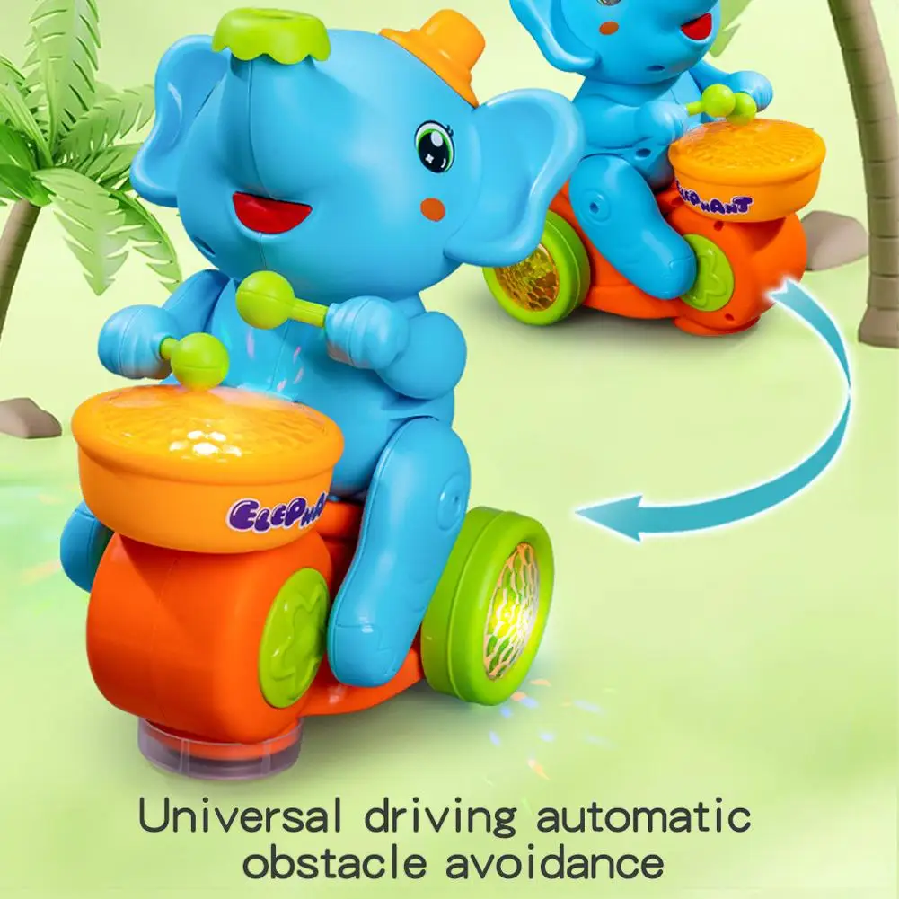 Drumming Elephant Toy, Music Light Drumming Toy Car Toy Small Parent Interactive Games Child Car Cute Toys Elephant K0s5