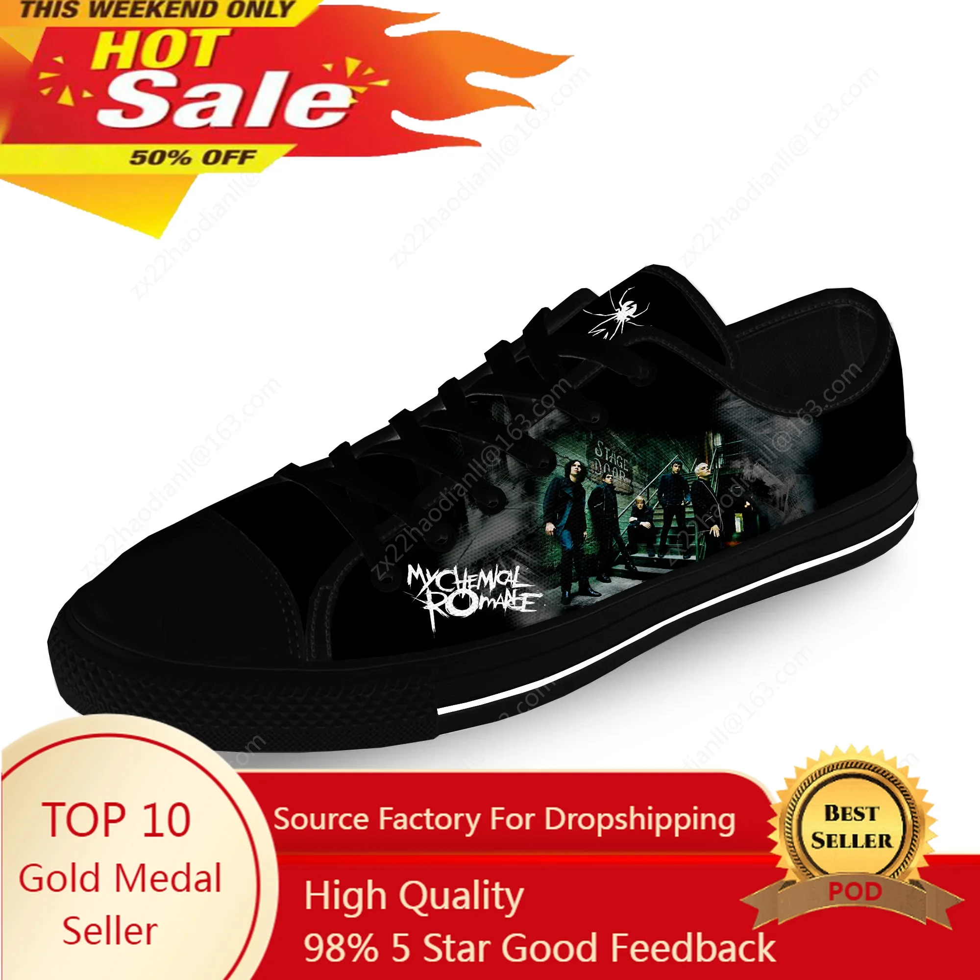 My Chemical Romance Low Top Sneaker Men Women Teenager Canvas High Quality Sneaker Casual Custom Made Shoes Custom Shoes