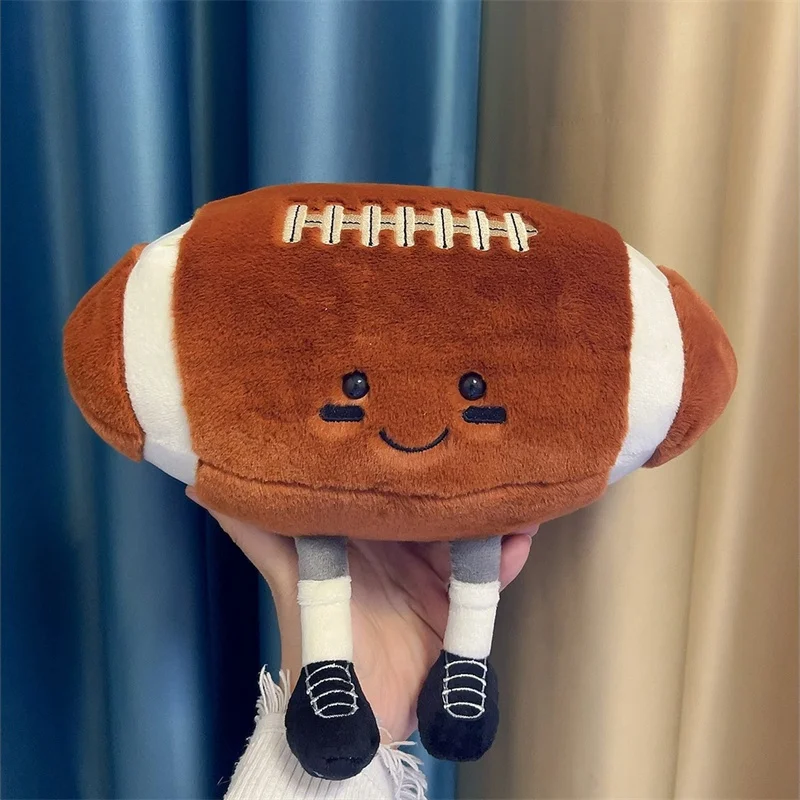 1pc 18cm Soft Plush Simulation Football Toy Throw Pillow Cute Expression Embroidery Toys For Children