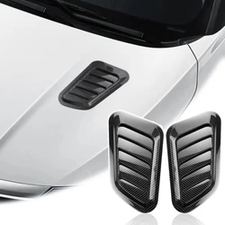 Universal Carbon Fiber Intake Scoop Turbo Bonnet Vent Cover Car Hood Air Outlet Decorative False Vent Hood Auto Accessories 2Pcs