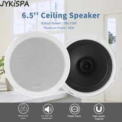 6.5 Inch 10W Coaxial Ceiling Speaker 70V/100V PA System Amplifier Home Theater Publick Address Loudspeaker for Office Hotel