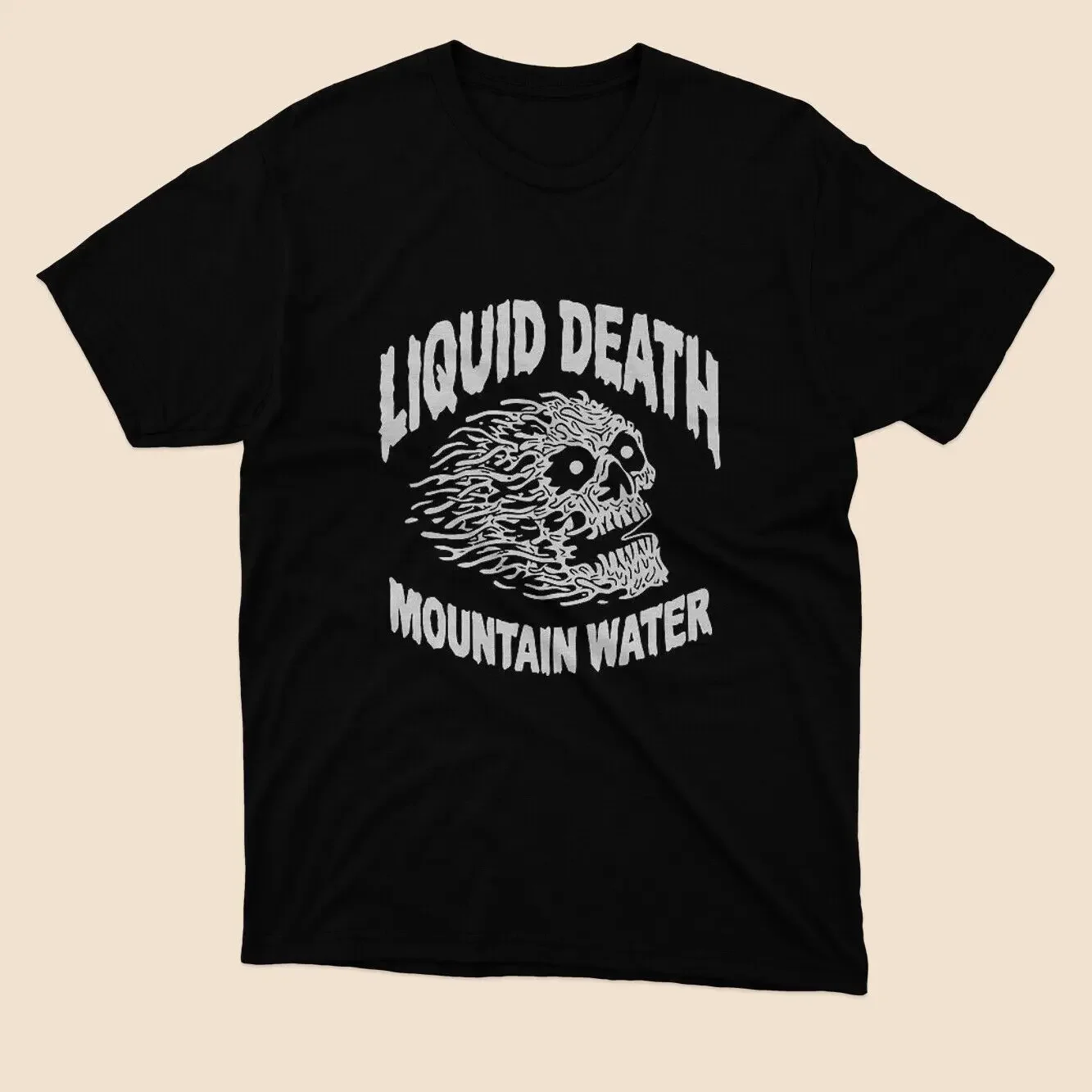 Limited Liquid Death Mountain Water American Logo  T-shirt Black Size S to 5XL